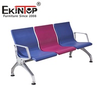 Ekintop Banc D'Attente Trois Places Économique Personnalisable, Chaise D'Attente pour Hôpital, Aéroport, Banc Public en Acier Inoxydable