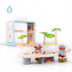 UDEAS Pretend Role Play Diy Educational Toy Kids Wooden <strong>Doll</strong> House With <strong>Doll</strong> Room Furniture <strong>Swings</strong> - Product Image 1
