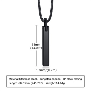 New Collection <b>Tungsten</b> Carbide Necklace bar Shape Pendant Necklace Men - Product Image 3