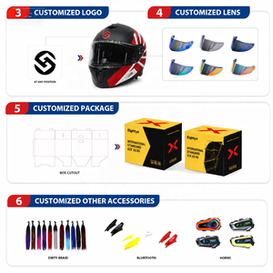 <span class=keywords><strong>Casque</strong></span> intégral de <span class=keywords><strong>moto</strong></span> personnalisable homologué DOT ECE, respirant, à dissipation thermique, avec double visière pour la sécurité en cyclisme - Product Image 4