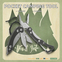 Kit de survie pour le camping en plein air, mini pince pliable en acier inoxydable, multi-outils, couteau de poche, mousqueton, garantie de 2 ans