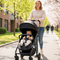 Poussette bébé légère et pliable en alliage d'aluminium, inclinable, haute vue, portable, à quatre roues, amortissante, modèle S5506