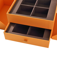 Boîtes cadeaux en carton à double porte rabattable personnalisées à deux étages avec tiroir Boîtes en papier à double porte magnétique à deux niveaux avec séparateurs intérieurs