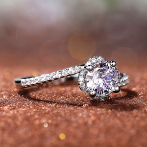 Anello con fiore in cristallo per donna, elegante, per ufficio, feste, uso quotidiano, accessori moda - Product Image 6