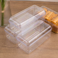 Boîte d'emballage rectangulaire de qualité alimentaire, haute transparence, en plastique rigide, grande boîte pour viande séchée, boîte cadeau vide JNH-007