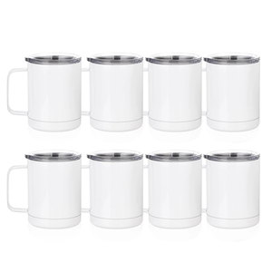 PYD Life – Tasse de voyage isotherme vierge de 10 oz pour sublimation, avec poignée et couvercle, pour impression personnalisée par presse à chaud – Vente en gros - Product Image 1