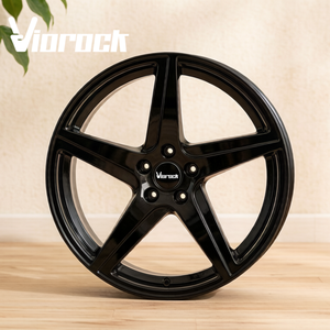 ล้อฟอร์จ Viorock สีดำเงา <span class=keywords><strong>5</strong></span> ก้าน ขนาด 18 <span class=keywords><strong>19</strong></span> 20 21 22 23 24 นิ้ว แบบโมโนบล็อกสั่งทำพิเศษ เหมาะสำหรับ BMW Mercedes Audi Porsche Tesla - Product Image 1