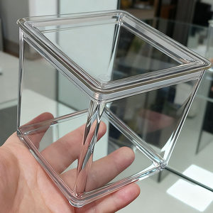 Scatola portaoggetti da scrivania quadrata in acrilico trasparente con coperchio sigillato per cucina, cosmetici, cancelleria, <span class=keywords><strong>quaderni</strong></span>, adesivi e articoli vari - Product Image 1