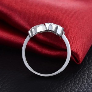 แหวนเพทายรูปหัวใจไมโครเพฟไวท์โกลด์ของขวัญเครื่องประดับแฟชั่นสตรี - Product Image 4
