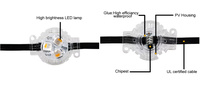 Guirlande lumineuse LED SHIJI DC24V pour Noël, 30 mm, 3 LED, adressable UCS2904 RGBW, à pixels