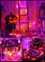 50 Stück Mini-Halloween-Lichterketten, LED-Lichter für Innenräume, Baumgirlande für Halloween-Party