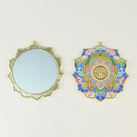 Espejo DE FLOR DE Mandala de serie rosa y verde, hermoso espejo de maquillaje portátil, artesanías de cristal, regalo espiritual