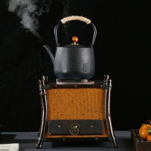 Retro Style Bamboo Woven Electric Ceramic <b>Stove</b> With Charcoal Function Portable Indoor Use Zizhu Dual Purpose Cooktop - Product Image 1