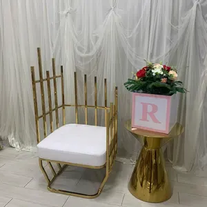 Silla decorativa con diseño de reina de la boda para banquete, silla de sofá, jaula de pájaro, trono dorado, para fiesta, nuevo diseño