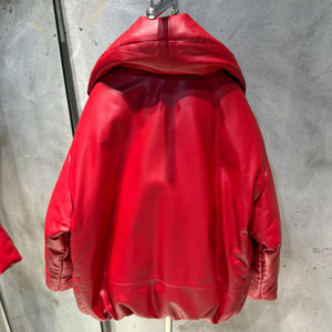 الشتاء بومبر جلد أسفل السترات جلد الغنم الحقيقي أسفل معطف جلد أحمر أسفل سترة - Product Image 2