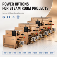 Harga Grosir Generator Uap Stainless Steel Emas Modern untuk Ruang Uap Basah dan Sauna dengan Daya 3KW-18KW