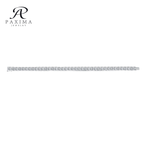 Bracelet tennis pour femme Paxima Jewelry Fashion Luxury, entièrement pavé de diamants de laboratoire taille princesse étincelants, or 18 carats - Product Image 2