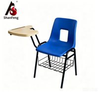 Chaise d'étude pliante ergonomique en plastique durable et écologique avec tablette d'écriture pour universités et écoles – Mobilier de salle de classe moderne