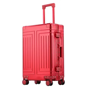 Voll tragbarer Koffer 100 % Premium-Gepäck mit Aluminiumrahmen Reisetaschen aus Aluminiumstab Gepäck niedriges MOQ