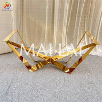 Table rectangulaire en acier inoxydable pour salle à manger, miroir argenté, Table de mariage pour événements, Banquet, meubles de luxe