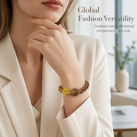 Bracelet de perles d'encens en forme de citrouille de 10 mm, avec tube de 14 mm, formule Angong, en Jade Jinsi et Agate Jaune, parfum naturel, OEM, marque privée, bien-être