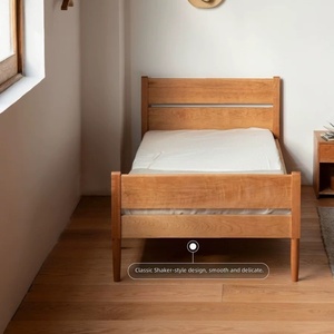 <span class=keywords><strong>Lit</strong></span> simple en bois massif de style shaker, <span class=keywords><strong>lit</strong></span> de chambre moderne minimaliste de style nordique <span class=keywords><strong>japonais</strong></span> pour petits appartements - Product Image 2
