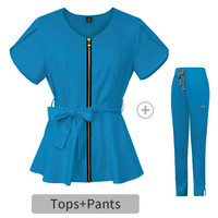 Vente en gros de hauts à manches courtes, pantalons de jogging pour infirmières, uniformes médicaux, tenues d'hôpital, blouses à fermeture éclair, uniformes pour femmes