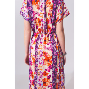Vestido maxi con estampado floral y nudo frontal en multicolor - Product Image 5