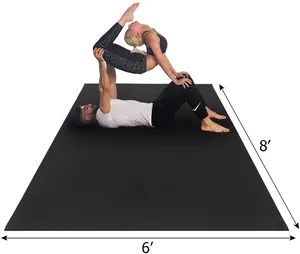 超大瑜伽垫6 'x8' x7mm，厚锻炼席子家庭健身房地板，防滑快速弹性赤脚运动垫