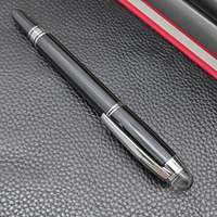 Jinhao 79 stylo d'affaires élégant de luxe stylo à encre de calligraphie en métal de conception de grille noire, cristal sur le dessus