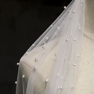 S1474R 2025 nouvelle mode fait à la main perle luxe <span class=keywords><strong>court</strong></span> une couche métal peigne <span class=keywords><strong>voile</strong></span> de <span class=keywords><strong>mariée</strong></span> <span class=keywords><strong>voile</strong></span> - Product Image 3