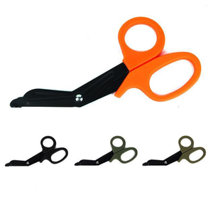 Ciseaux de premiers secours portables d'extérieur DFS102 à lame noircie et dentelée pour pansements et gaze CN;GUA - Product Image 3