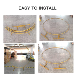 BLN Balloon Garland Holder struttura di sfondo cerchio di <span class=keywords><strong>ferro</strong></span> oro bianco floreale rotondo arco <span class=keywords><strong>in</strong></span> metallo forniture per matrimoni supporto per palloncini - Product Image 5