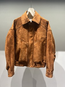 Giacca in Pelle e Cashmere Retrò per Donne, Giacca in Vera Pelle Scamosciata, <span class=keywords><strong>Cappotto</strong></span> in Pelle da <span class=keywords><strong>Donna</strong></span> - Product Image 3