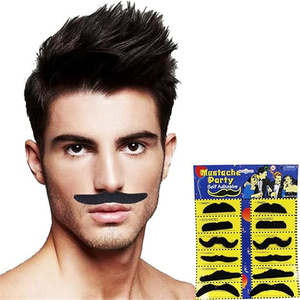 Vente en gros de 12 pièces déguisement de fête mascarade accessoires amusants simulation <span class=keywords><strong>fausse</strong></span> <span class=keywords><strong>barbe</strong></span> moustache noire pour la fête - Product Image 4
