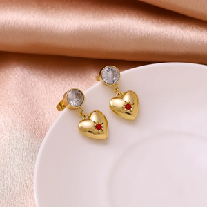 Pendientes de Circonita de Moda, Accesorios de Acero Inoxidable 304 Chapados en Oro, Joyería para las Orejas, Perfectos para Mujeres, Uso Casual - Product Image 1