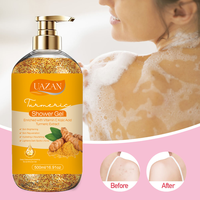 Gel Douche Éclaircissant Corporel Professionnel au Curcuma et à l'Acide Kojique Naturel, Hydratant et Nourrissant, Parfum Délicat