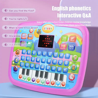 Tablette éducative piano-clavier à piles pour enfants de 3 ans et plus, apprentissage de l'anglais et de l'alphabet avec écran LED