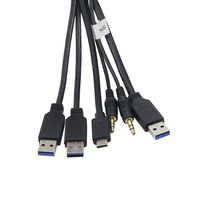 Caja de PC USB 3,0 Cable de Panel frontal 1 a 4 puertos USB 3,0 USB 3,1 Placa de circuito PCB Placa de E/S de audio Expansión de interfaz de placa base