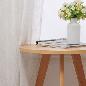 Rideaux en tulle occultants isolants respirants en organza <span class=keywords><strong>blanc</strong></span> à <span class=keywords><strong>motif</strong></span> de feuilles d'argent personnalisées pour fenêtre de salon - Product Image 3