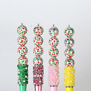 16mm <b>Acrylic</b> Cherry Pattern Printed Mixed Color Beads DIY Mobile Phone Chain Keychain Accessory Beaded <b>Pen</b> Decoration - Product Image 3