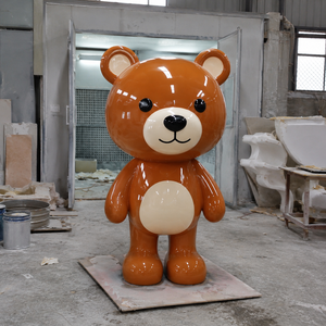 Scultura di Orso e Cervo in Resina Poliestere Ecologica Smaltata, Decorazione per la Casa di Alta Qualità - Product Image 2