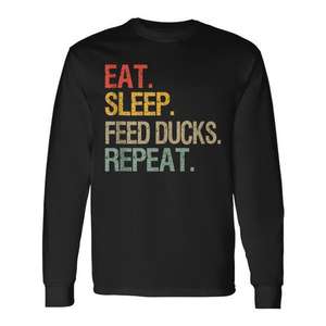 Eat Sleep Feed Ducks Repeat - Camiseta de manga larga con diseño vintage de criador de patos - Product Image 1