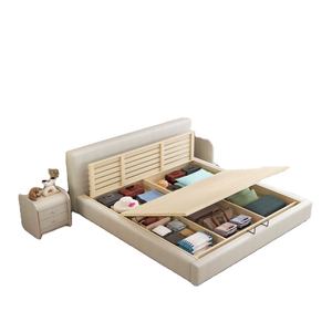 Usine garçon <span class=keywords><strong>fille</strong></span> matelas pouf stockage <span class=keywords><strong>lit</strong></span> ensemble ascenseur peluche cuir tissu plate-forme haut-rembourré cadre en bois enfants dessin animé lits - Product Image 2