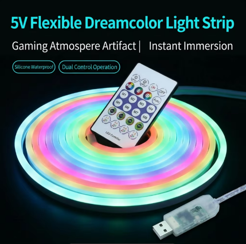 USB 5V IP67 2M Copper RGB Neon Rope Lights LED Strips Wi-Fi APP Control Music Sync Dimmable DIY Mode Game Room Decoration · image 4
