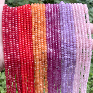 Perles AsVrai U 3x4mm en Agate Rouge Naturelle Facettée, Tourmaline et Quartz Rose pour la Fabrication de Bijoux DIY Bracelets Colliers Accessoires - Product Image 1