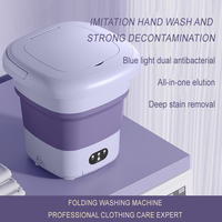 Mini chaussettes ménagères 6L Laveuse pliante petite laveuse 8L 4L Machine à laver portable semi-automatique