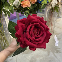 CM-TH883 Grande Tête Rose en Velours Artificielle Rouge et Rose pour la Décoration Intérieure