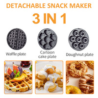 Grill électrique 600W 5-en-1 : Panini, Gaufres, Donuts, Sandwichs – Acier inoxydable antiadhésif pour usage domestique et commercial