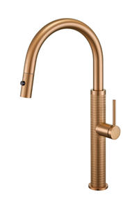 <span class=keywords><strong>Robinet</strong></span> de cuisine moderne en laiton, finition or brossé, monotrou, avec douchette extractible et cartouche céramique, pour la maison (vente en gros) - Product Image 5